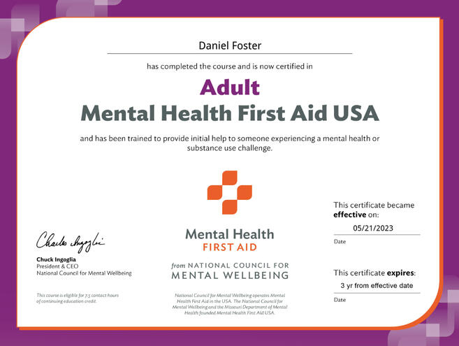 Adult Mental Health First Aid